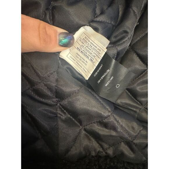 Karl lagerfield black sherpa aviator -moto jacket/coat/ bomber sz Small - Picture 10 of 11